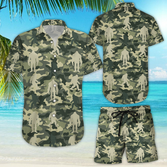 Kallycustom Amazing Bigfoot Camo Tropical Hawaiian Aloha Shirts